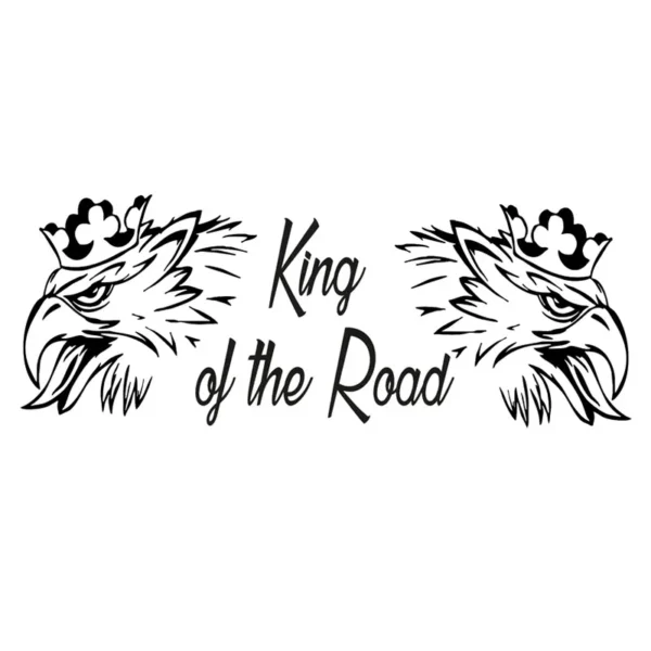 Autocollant Vinyle "The King of The Road" – Déco Auto/Bumper/Vitre – 27 x 13 cm