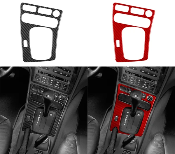 Finition Carbone – Habillage Encadrement du Panneau du Levier de Vitesse Central pour Saab 9-5 (2003–2005)