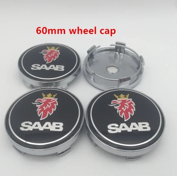 4pcs Emblèmes et Autocollants de Moyeu de Roue SAAB – Image 11