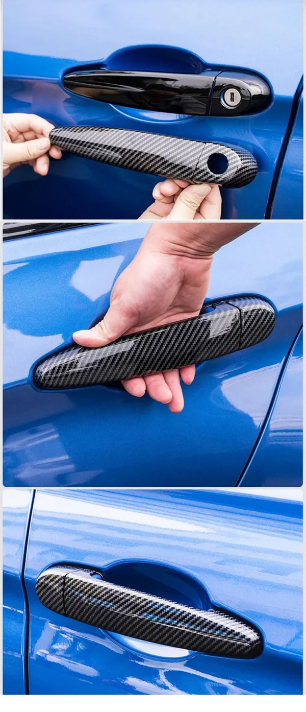 Finition Carbone – Ensemble Habillage Poignée de Porte pour Saab 9-3 (2009–2014) – Image 2