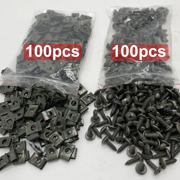 Kit Fixation - Vis Auto-Perceuses + Clips U Métal