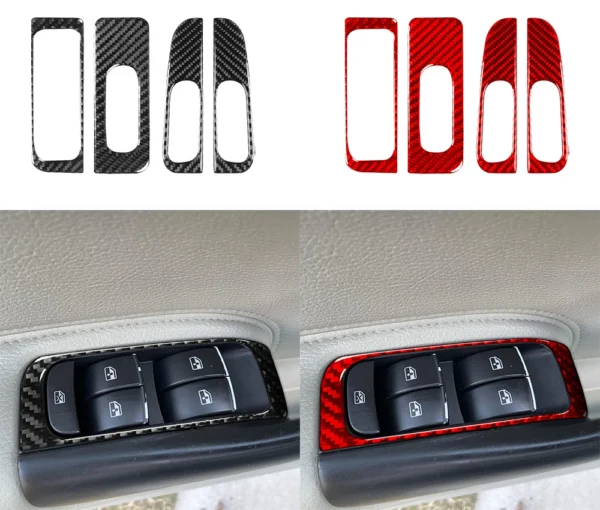 Finition Carbone – Habillage Commande de Lève-vitres pour Saab 9-3 (2003–2011) – Image 2