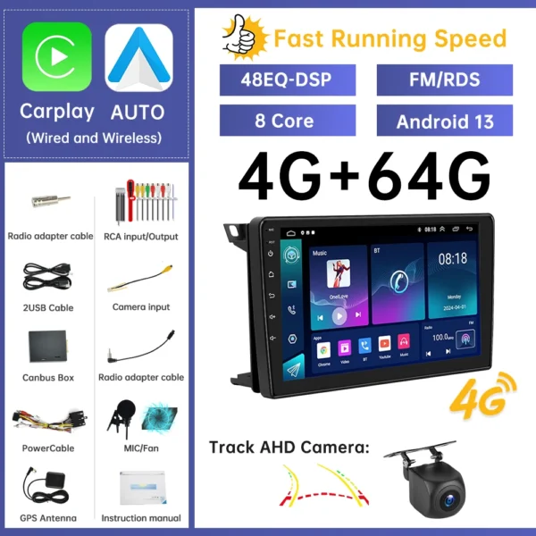 Autoradio Android 13, 9" pour Saab 9-3 (2007–2011) – GPS, CarPlay, Android Auto & Son DSP – Image 10