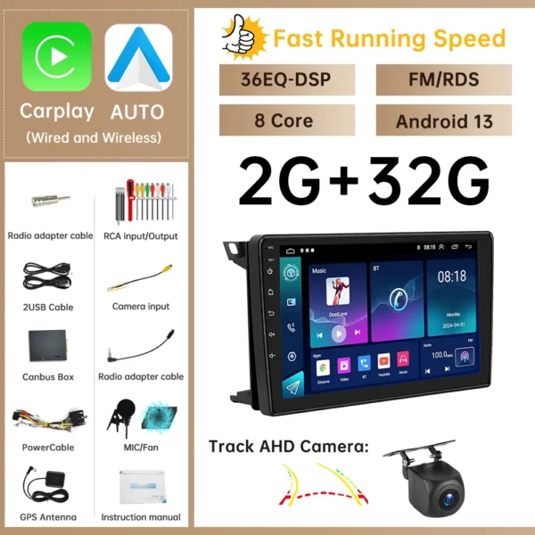 Autoradio Android 13, 9" pour Saab 9-3 (2007–2011) – GPS, CarPlay, Android Auto & Son DSP – Image 6