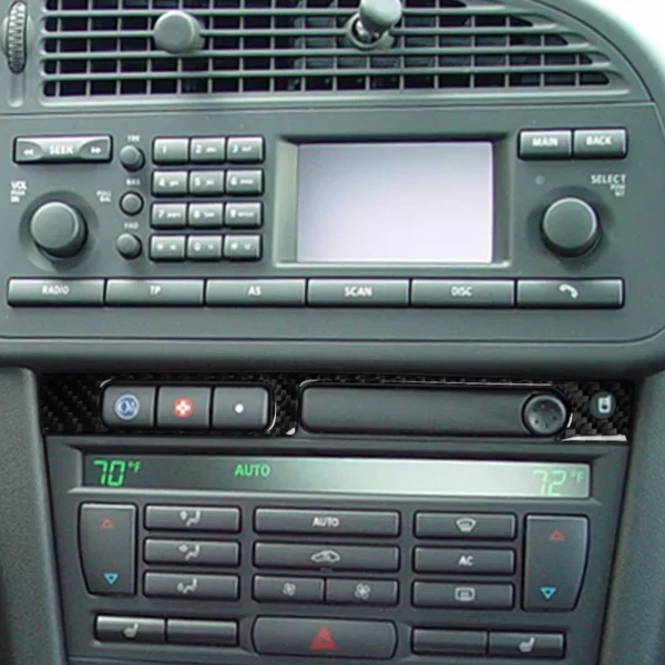 Finition Carbone – Habillage Entourage Porte-Gobelet Central pour Saab 9-3 (2003–2011)