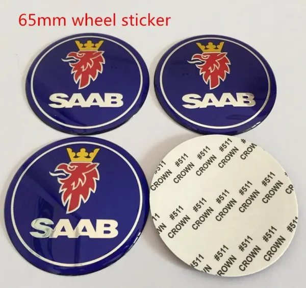 4pcs Emblèmes et Autocollants de Moyeu de Roue SAAB – Image 17