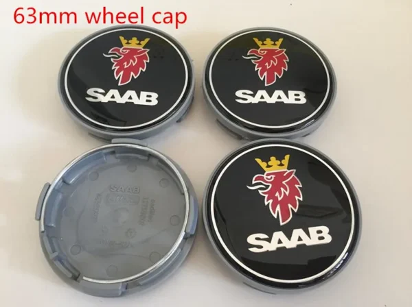 4pcs Emblèmes et Autocollants de Moyeu de Roue SAAB – Image 4
