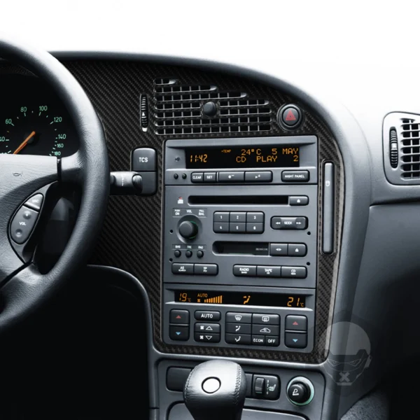 Finition Carbone – Habillage Tableau de Bord Central pour Saab 9-5 (2003–2005) – Image 3