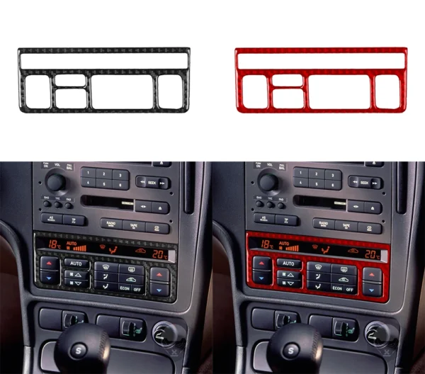 Finition Carbone – Habillage Panneau de Commande de la Climatisation Centrale pour Saab 9-5 (2003–2005)