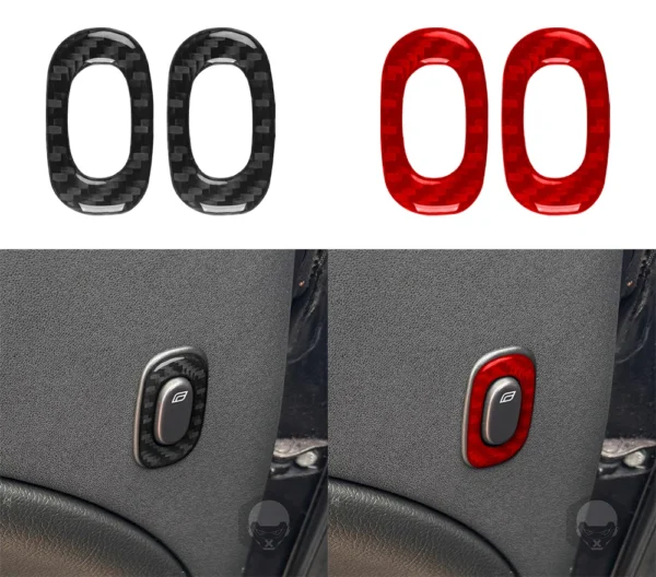 Finition Carbone – Habillage Commande des Vitres Arrière pour Saab 9-5 (2003–2005)