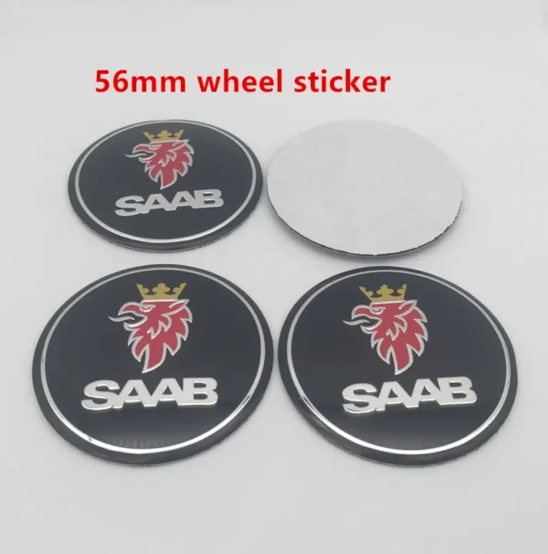 4pcs Emblèmes et Autocollants de Moyeu de Roue SAAB – Image 18