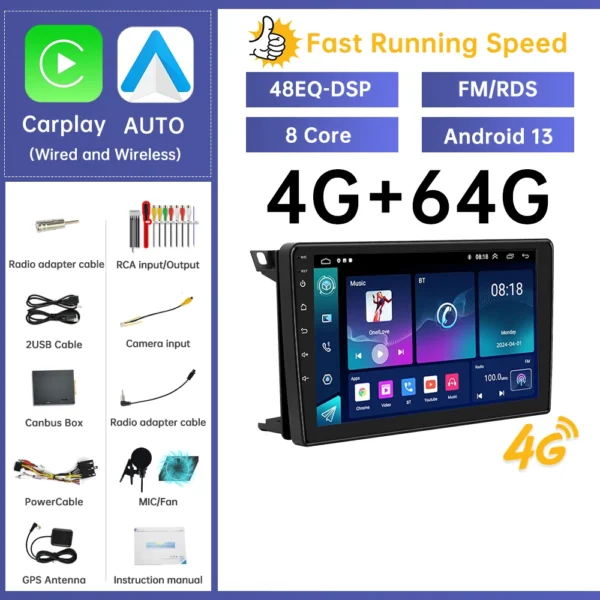 Autoradio Android 13, 9" pour Saab 9-3 (2007–2011) – GPS, CarPlay, Android Auto & Son DSP – Image 11