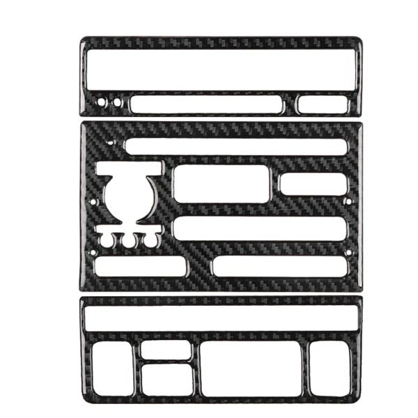 Finition Carbone – Ensemble Habillage Panneau Central Climatisation + Radio/CD pour Saab 9-5 (2003–2005) – Image 2