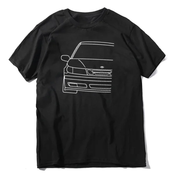 T-shirt "White Lines" – Coupe Droite, Col Rond, 100% Coton