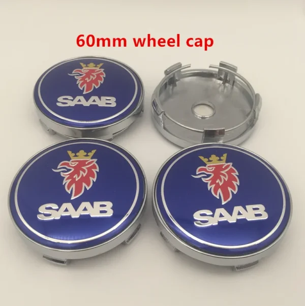 4pcs Emblèmes et Autocollants de Moyeu de Roue SAAB – Image 9