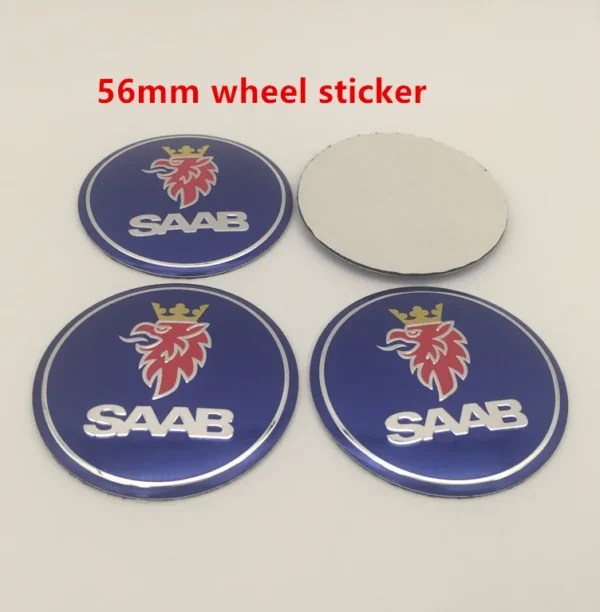 4pcs Emblèmes et Autocollants de Moyeu de Roue SAAB – Image 16