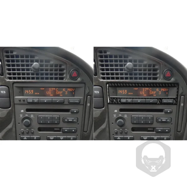 Finition Carbone – Habillage Panneau d’Affichage Radio/CD Central pour Saab 9-5 (2003–2005) – Image 5